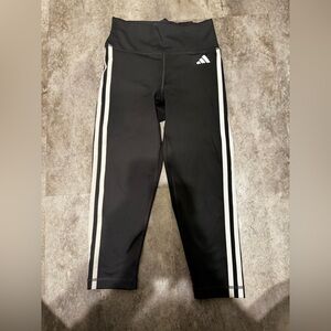 Adidas Kids Gray Leggings with White Stripes